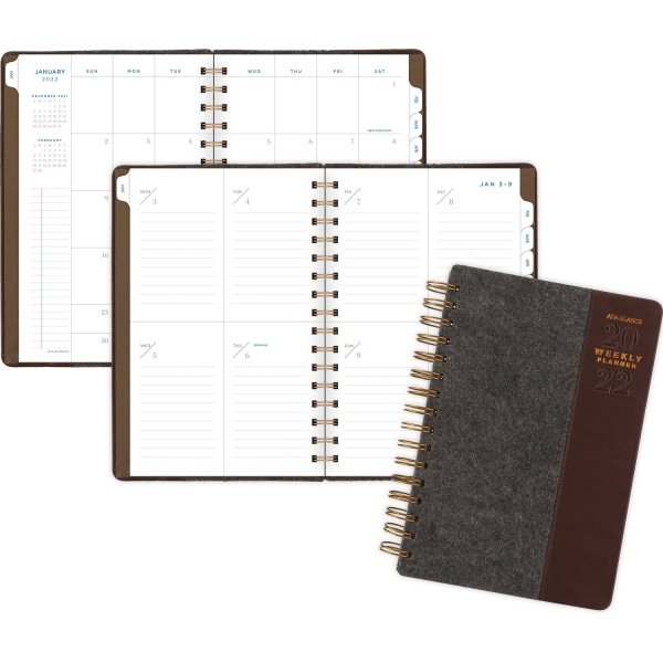 slide 5 of 10, At-A-Glance 13-Month Signature Collection Weekly/Monthly Planner, 5-1/2" X 8-1/2", Gray, January 2022 To January 2023, Yp20025, 1 ct