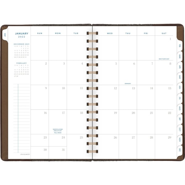 slide 4 of 10, At-A-Glance 13-Month Signature Collection Weekly/Monthly Planner, 5-1/2" X 8-1/2", Gray, January 2022 To January 2023, Yp20025, 1 ct