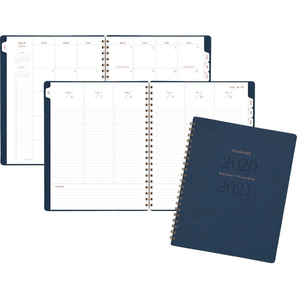 slide 6 of 8, At-A-Glance 13-Month Signature Collection Academic Weekly/Monthly Planner, 8-1/2'' X 11'', Navy, July 2021 To July 2022, Yp905A20, 1 ct