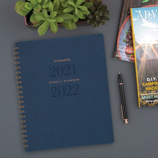 slide 4 of 8, At-A-Glance 13-Month Signature Collection Academic Weekly/Monthly Planner, 8-1/2'' X 11'', Navy, July 2021 To July 2022, Yp905A20, 1 ct