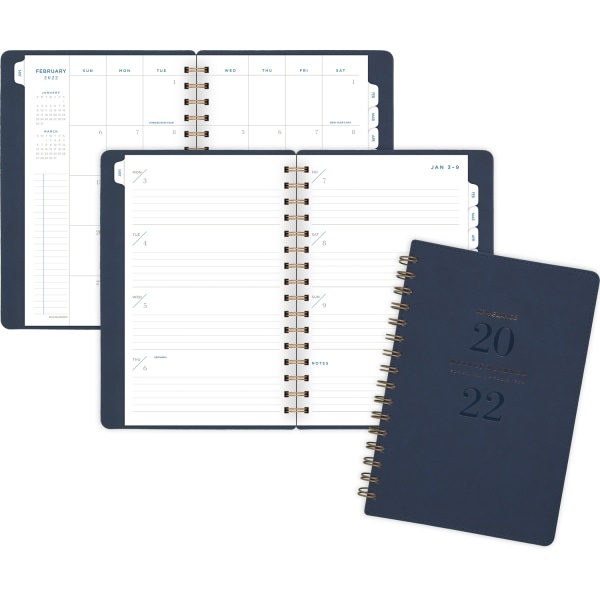 slide 2 of 4, At-A-Glance 13-Month Signature Collection Weekly/Monthly Planner, 5-1/2" X 8-1/2", Navy, January 2022 To January 2023, Yp20020, 1 ct