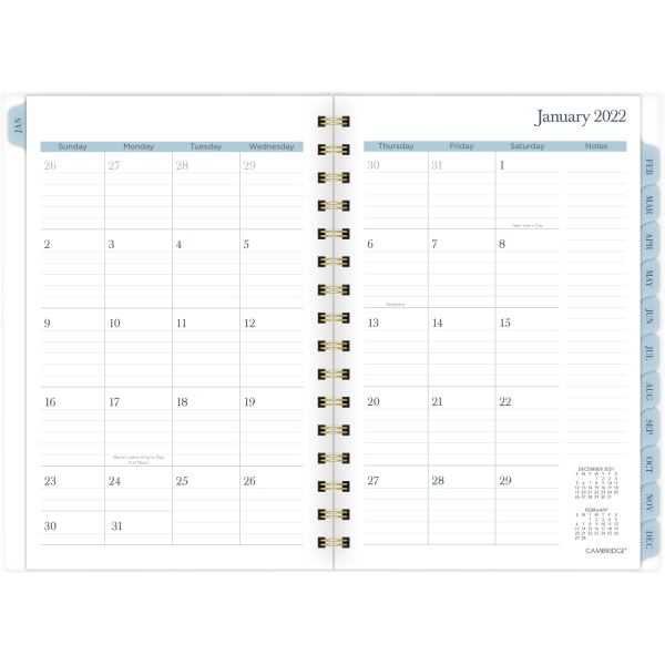 slide 2 of 4, Cambridge Santiago Weekly/Monthly Planner, 8-1/2'' X 5-1/2'', Orange/Blue/Yellow, January To December 2022, 1570-201, 1 ct