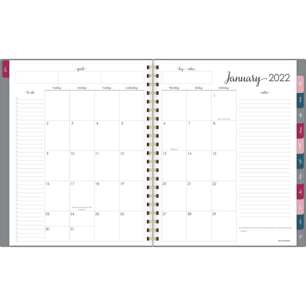 slide 3 of 10, At-A-Glance 13-Month Harmony Weekly/Monthly Planner, 8-1/2'' X 11'', Gray, January 2022 To January 2023, 1099-905-30, 1 ct