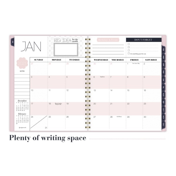 slide 2 of 6, See Jane Work Weekly/Monthly Planner, 8-1/2'' X 11'', Navy/White, January To December 2021, Sj107-905, 1 ct