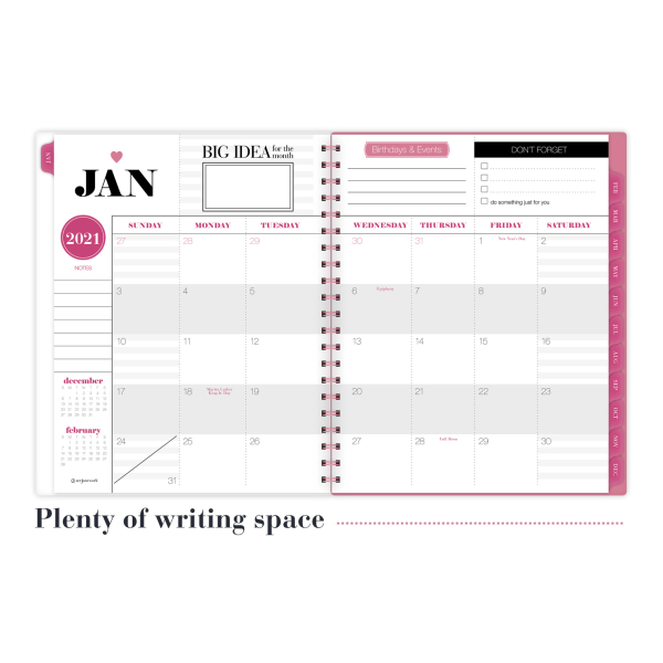 slide 3 of 6, See Jane Work Professional Weekly/Monthly Planner, 8-1/2'' X 11'', Multicolor, January To December 2021, Sj108-905, 1 ct