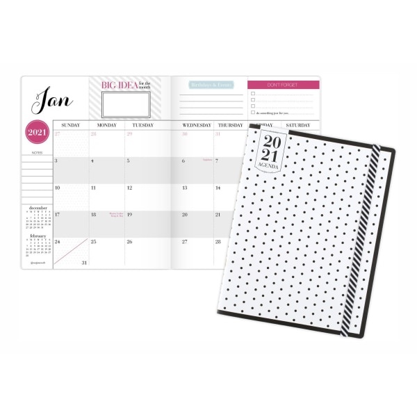 slide 3 of 3, See Jane Work For At-A-Glance Polka Dot Monthly Planner, 8-1/2'' X 11'', January To December 2021, Sj109-091, 1 ct