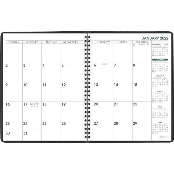 slide 3 of 8, At-A-Glance Large Print Monthly Planner, 7" X 8-3/4", Black, January To December 2022, 70Lp0905, 1 ct