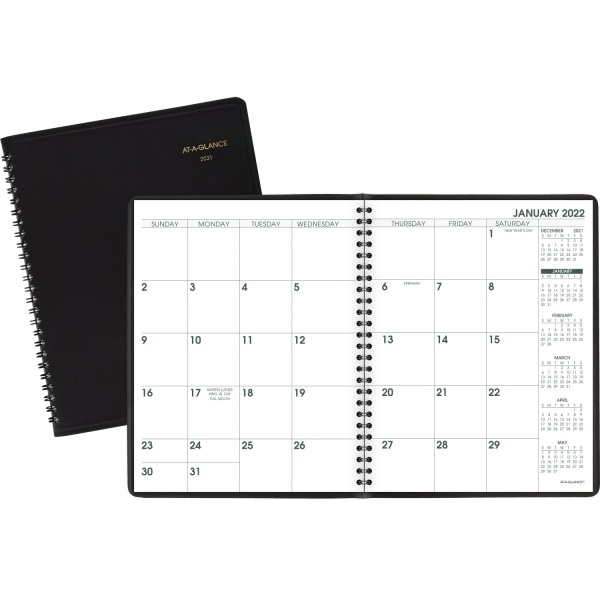 slide 4 of 8, At-A-Glance Large Print Monthly Planner, 7" X 8-3/4", Black, January To December 2022, 70Lp0905, 1 ct