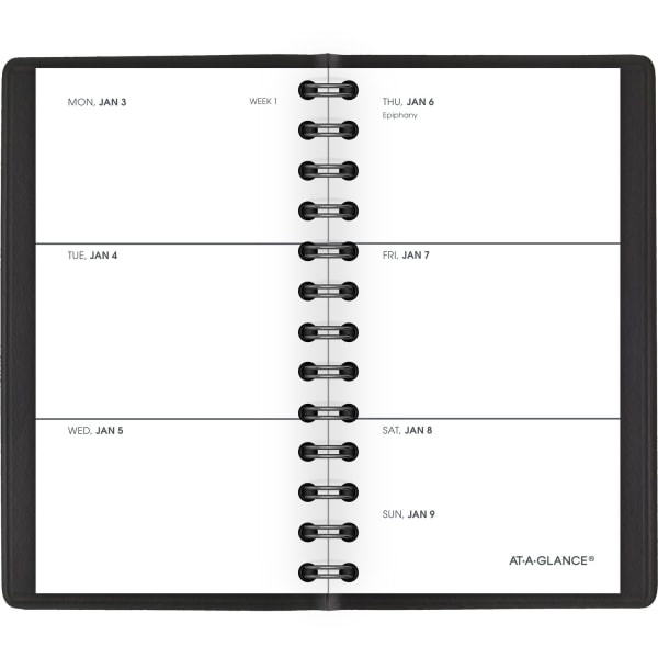 slide 7 of 8, At-A-Glance Weekly Planner, 2-1/2" X 4-1/2", Black, January To December 2022, 7003505, 1 ct