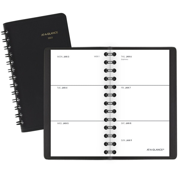 slide 3 of 8, At-A-Glance Weekly Planner, 2-1/2" X 4-1/2", Black, January To December 2022, 7003505, 1 ct