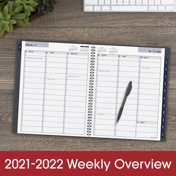 slide 8 of 8, At-A-Glance Dayminder Academic Weekly/Monthly Planner, 8-1/2'' X 11'', Charcoal, July 2021 To June 2022, Ayc52045, 1 ct