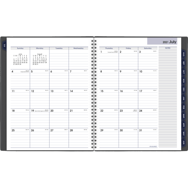 slide 5 of 8, At-A-Glance Dayminder Academic Weekly/Monthly Planner, 8-1/2'' X 11'', Charcoal, July 2021 To June 2022, Ayc52045, 1 ct