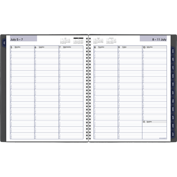 slide 2 of 8, At-A-Glance Dayminder Academic Weekly/Monthly Planner, 8-1/2'' X 11'', Charcoal, July 2021 To June 2022, Ayc52045, 1 ct