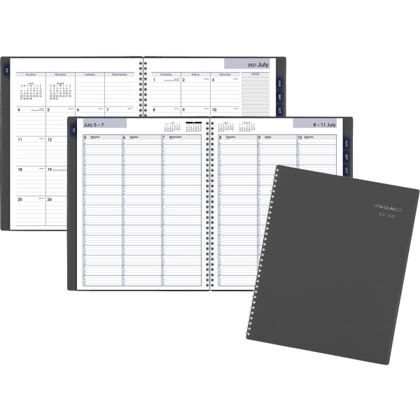 slide 4 of 8, At-A-Glance Dayminder Academic Weekly/Monthly Planner, 8-1/2'' X 11'', Charcoal, July 2021 To June 2022, Ayc52045, 1 ct