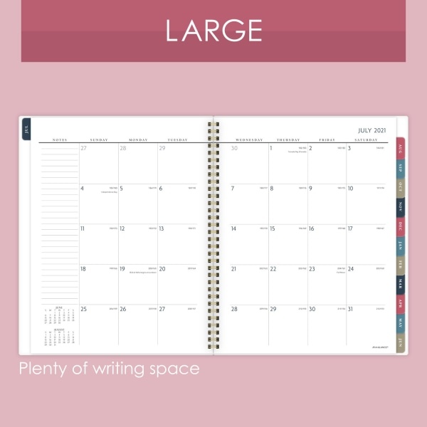 slide 2 of 8, At-A-Glance 13-Month Badge Floral Academic Weekly/Monthly Planner, 8-1/2'' X 11'', Multicolor, July 2021 To July 2022, 1535F-905A, 1 ct