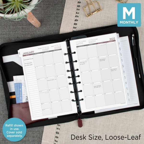 slide 9 of 10, At-A-Glance Weekly/Monthly Planner Refill, Desk Size 4, 5-1/2'' X 8-1/2'', January To December 2022, 061-285Y, 1 ct