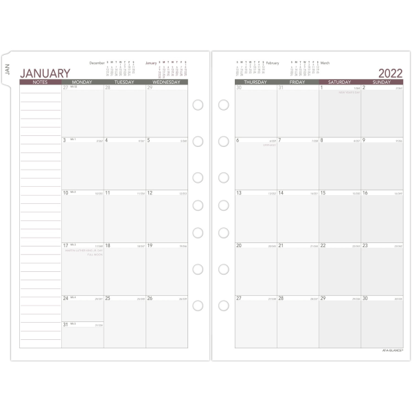 slide 10 of 10, At-A-Glance Weekly/Monthly Planner Refill, Desk Size 4, 5-1/2'' X 8-1/2'', January To December 2022, 061-285Y, 1 ct