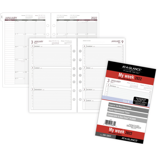 slide 7 of 10, At-A-Glance Weekly/Monthly Planner Refill, Desk Size 4, 5-1/2'' X 8-1/2'', January To December 2022, 061-285Y, 1 ct