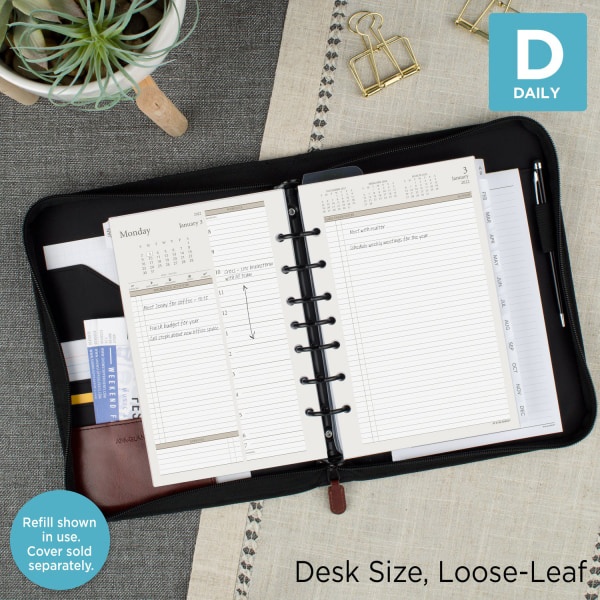 slide 7 of 9, At-A-Glance Daily/Monthly Planner Refill, Desk Size, 5-1/2'' X 8-1/2'', January To December 2022, 481-225, 1 ct