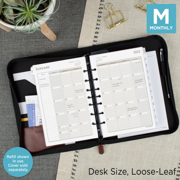 slide 6 of 9, At-A-Glance Daily/Monthly Planner Refill, Desk Size, 5-1/2'' X 8-1/2'', January To December 2022, 481-225, 1 ct