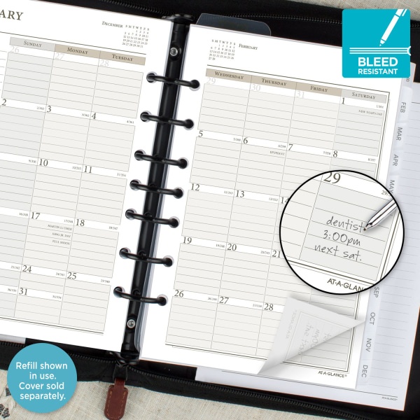 slide 2 of 9, At-A-Glance Daily/Monthly Planner Refill, Desk Size, 5-1/2'' X 8-1/2'', January To December 2022, 481-225, 1 ct