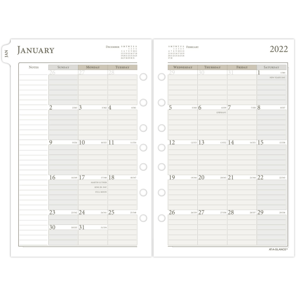 slide 3 of 9, At-A-Glance Daily/Monthly Planner Refill, Desk Size, 5-1/2'' X 8-1/2'', January To December 2022, 481-225, 1 ct