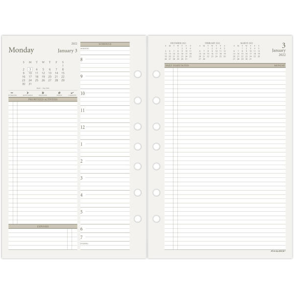 slide 9 of 9, At-A-Glance Daily/Monthly Planner Refill, Desk Size, 5-1/2'' X 8-1/2'', January To December 2022, 481-225, 1 ct