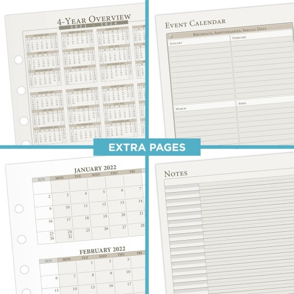 slide 4 of 9, At-A-Glance Weekly/Monthly Planner Refill, Desk Size 4, 5-1/2'' X 8-1/2'', January To December 2022, 481-285Y, 1 ct