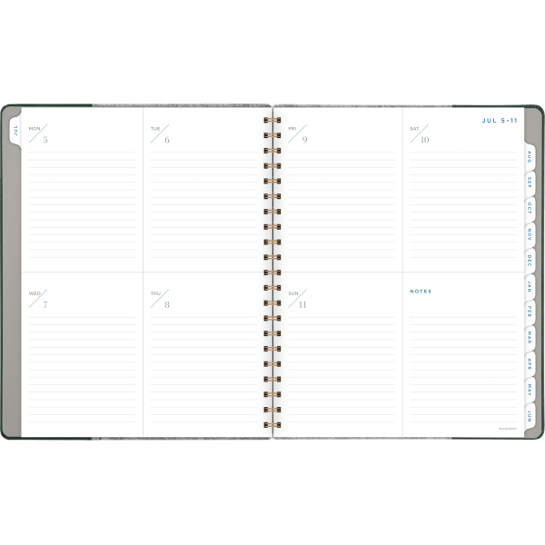 slide 9 of 10, At-A-Glance 13-Month Signature Collection Academic Weekly/Monthly Planner, 8-1/2'' X 11'', Gray/Green, July 2021 To July 2022, Yp905A25, 1 ct