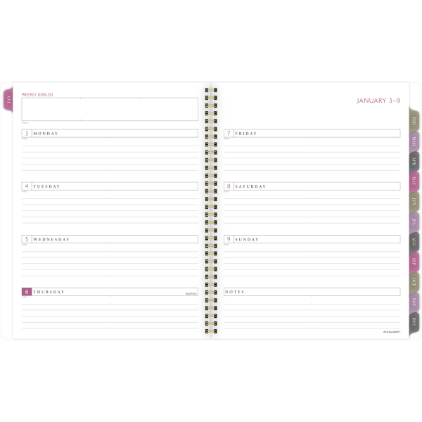 slide 3 of 4, AT-A-GLANCE BADGE Floral 2022 Weekly Monthly Planner, Large, 8 1/2" x 11", 11 in