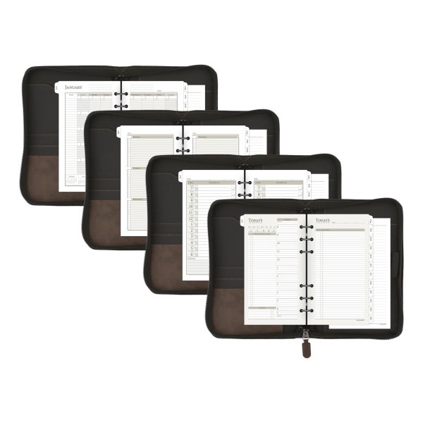 slide 9 of 10, At-A-Glance Simulated Leather Starter Set With Daily/Weekly Planning Pages, Distressed Brown, 1 ct