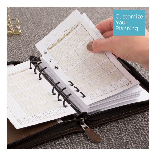 slide 7 of 10, At-A-Glance Simulated Leather Starter Set With Daily/Weekly Planning Pages, Distressed Brown, 1 ct
