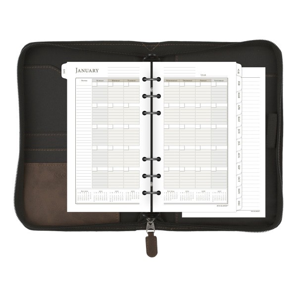 slide 3 of 10, At-A-Glance Simulated Leather Starter Set With Daily/Weekly Planning Pages, Distressed Brown, 1 ct