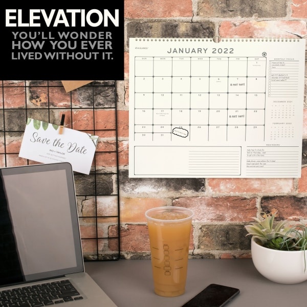 slide 7 of 7, At-A-Glance 2022 Elevation Eco Monthly Wall Calendar, Medium, 12" X 15", 12 in