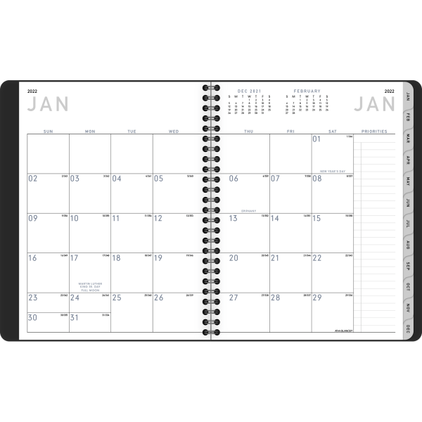 slide 3 of 4, At-A-Glance Contemporary Lite Weekly/Monthly Planner, 7'' X 8-3/4'', Black, January To December 2022, 7054Xl05, 1 ct