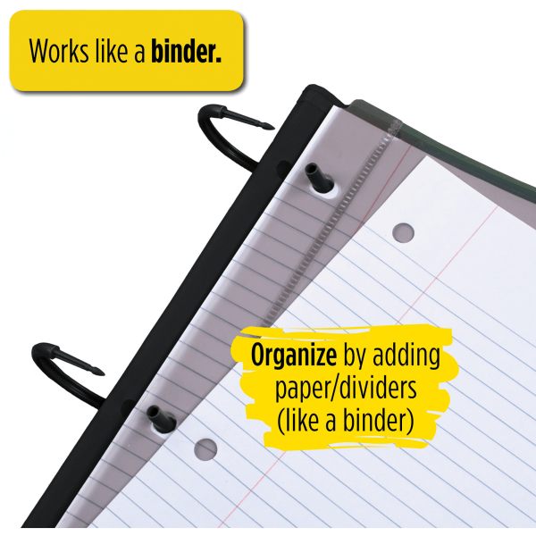 slide 2 of 9, Five Star Flex Hybrid Notebinder With Customizable Cover, 1'' Rings, Black, 1 ct