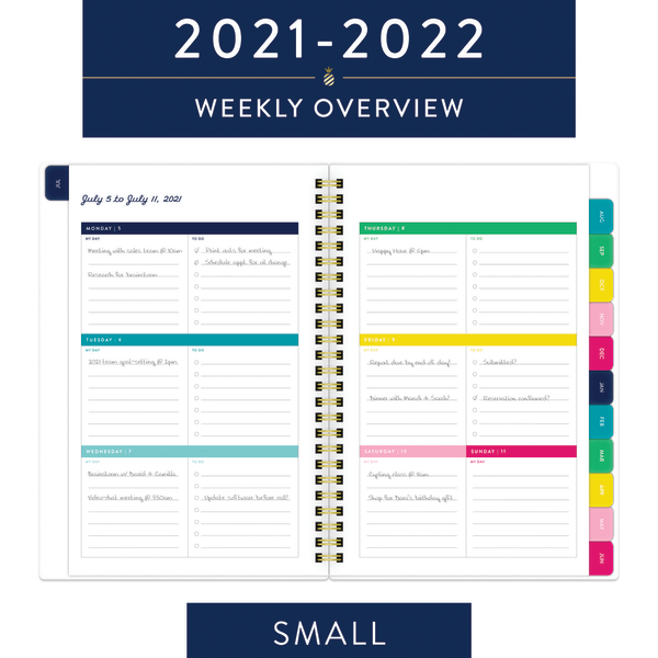 slide 4 of 8, At-A-Glance Simplified By Emily Ley Academic Weekly/Monthly Planner, 8-1/2'' X 5-1/2'', Thin Happy Stripe, July 2021 To June 2022, El60-200A, 1 ct