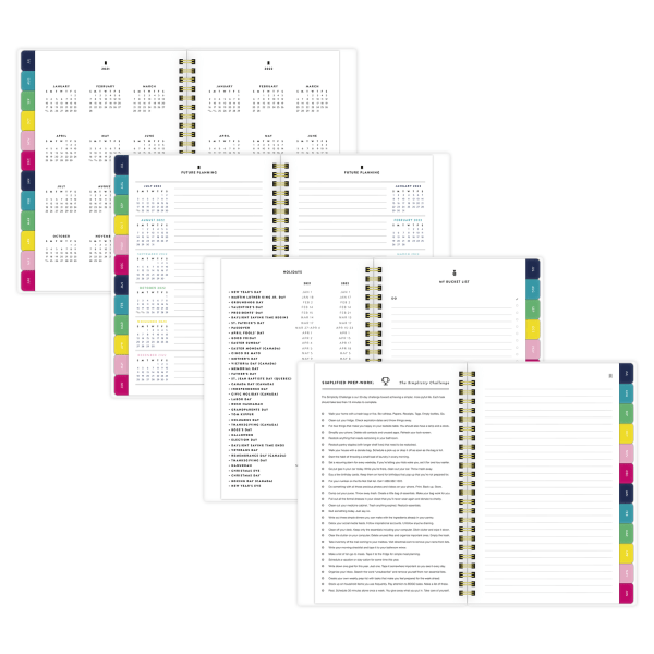 slide 7 of 8, At-A-Glance Simplified By Emily Ley Academic Weekly/Monthly Planner, 8-1/2'' X 5-1/2'', Thin Happy Stripe, July 2021 To June 2022, El60-200A, 1 ct