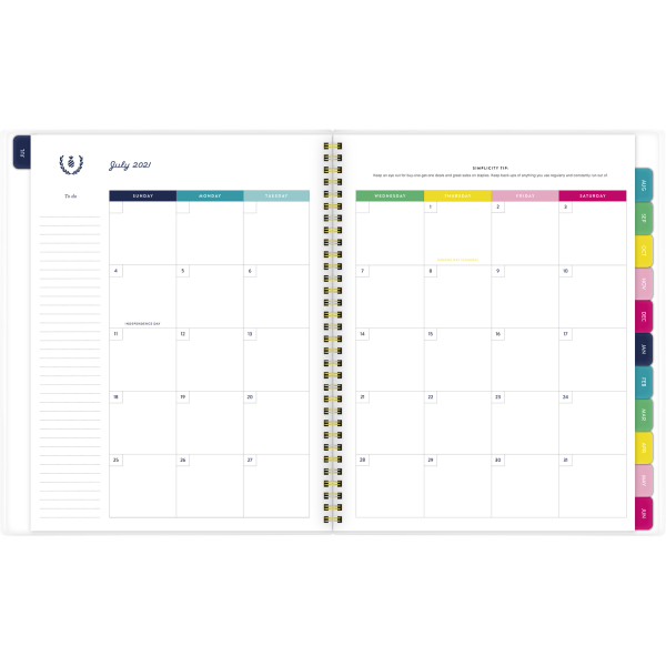 slide 2 of 8, At-A-Glance Simplified By Emily Ley Academic Weekly/Monthly Planner, 8-1/2'' X 11'', Dogwood, July 2021 To June 2022, El61-901A, 1 ct