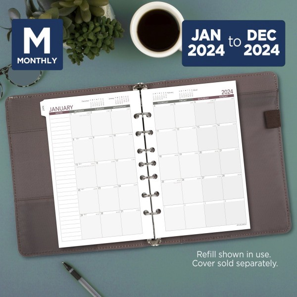 slide 2 of 8, At-A-Glance Weekly Loose-Leaf Planner Refill Pages, 5-1/2" X 8-1/2", January To December 2024, 061-285Y, 1 ct