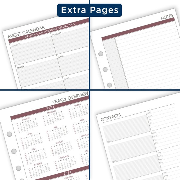 slide 7 of 8, At-A-Glance Weekly Loose-Leaf Planner Refill Pages, 5-1/2" X 8-1/2", January To December 2024, 061-285Y, 1 ct