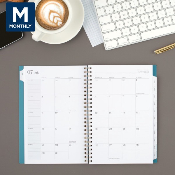 slide 3 of 8, Cambridge WorkStyle Balance Academic 2023-2024 Weekly Monthly Planner, Teal, Small, 5 1/2" x 8 1/2", 1 ct