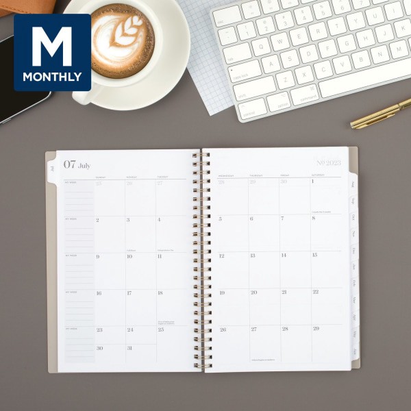 slide 2 of 8, Cambridge Workstyle Classic Academic Weekly/Monthly Planner, 5-1/2'' X 8-1/2'', Taupe, July 2023 To June 2024, 1606-200A-45, 1 ct