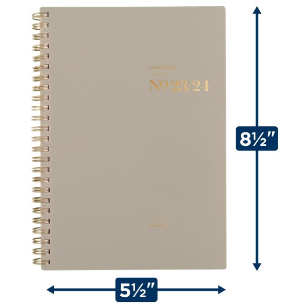 slide 3 of 8, Cambridge Workstyle Classic Academic Weekly/Monthly Planner, 5-1/2'' X 8-1/2'', Taupe, July 2023 To June 2024, 1606-200A-45, 1 ct