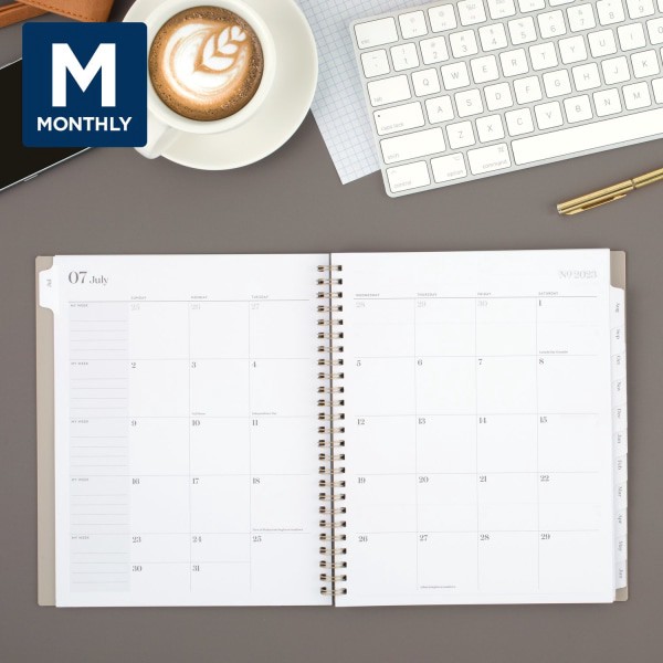 slide 3 of 8, Cambridge Workstyle Classic Academic Weekly/Monthly Planner, 7" X 8-3/4", Taupe, July 2023 To June 2024, 1606-805A-45, 7 in