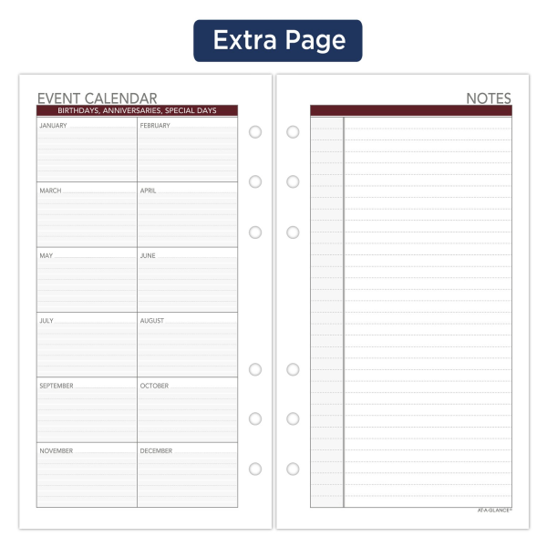 slide 2 of 7, At-A-Glance Weekly Planner Refill, 3-3/4" X 6-3/4", January To December 2024, 063-285Y, 1 ct
