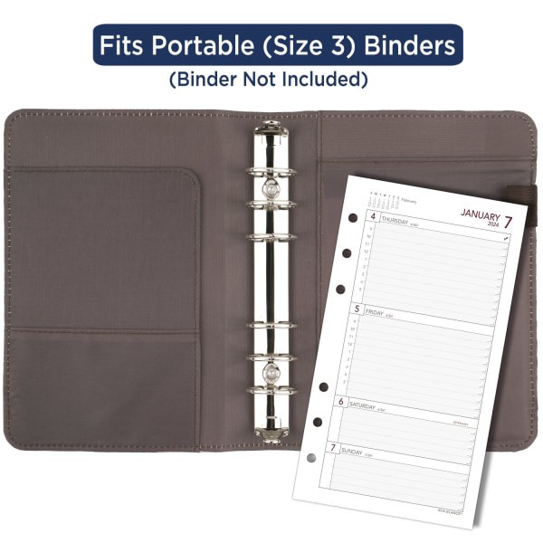 slide 5 of 7, At-A-Glance Weekly Planner Refill, 3-3/4" X 6-3/4", January To December 2024, 063-285Y, 1 ct