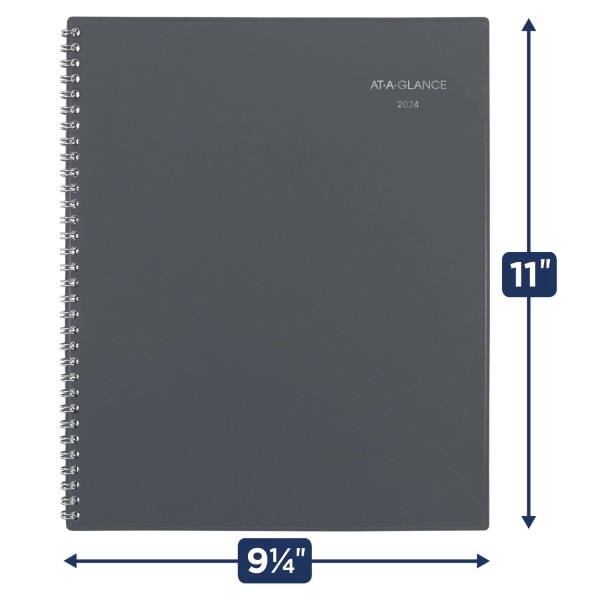 slide 6 of 10, At-A-Glance Dayminder Weekly/Monthly Appointment Book Planner, 8-1/2'' X 11'', Gray, January To December 2024, Gc52007, 1 ct