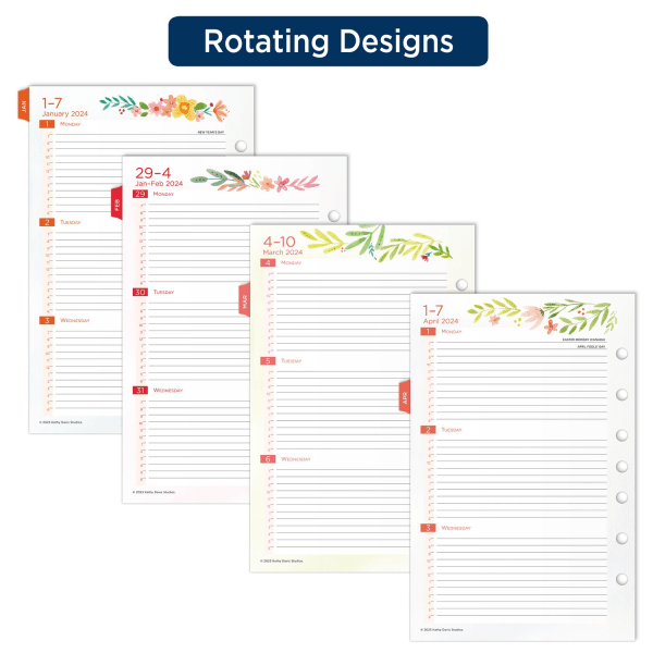 slide 6 of 8, At-A-Glance Kathy Davis Weekly/Monthly Loose-Leaf Planner Refill Pages, 5-1/2" X 8-1/2", January To December 2024, Kd81-285Y, 1 ct