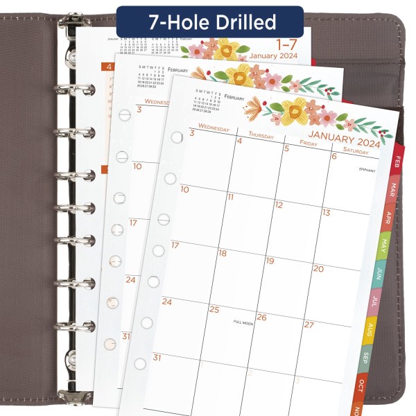 slide 7 of 8, At-A-Glance Kathy Davis Weekly/Monthly Loose-Leaf Planner Refill Pages, 5-1/2" X 8-1/2", January To December 2024, Kd81-285Y, 1 ct